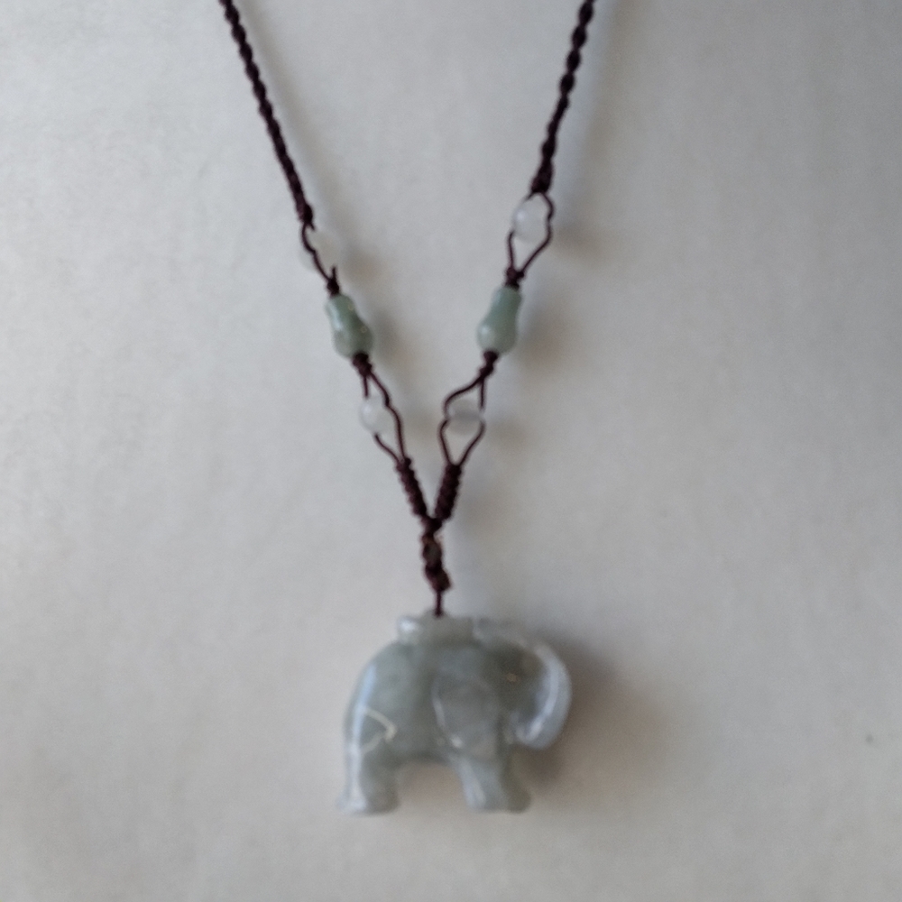 Handmade Jade Elephant Necklace
